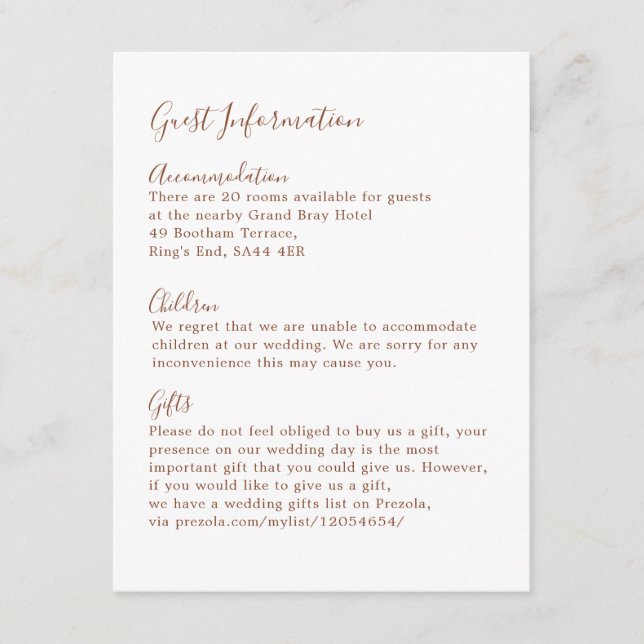 Carte D'accompagnement Boho Earthy Botanical Elegant Ivory Invité (Devant)