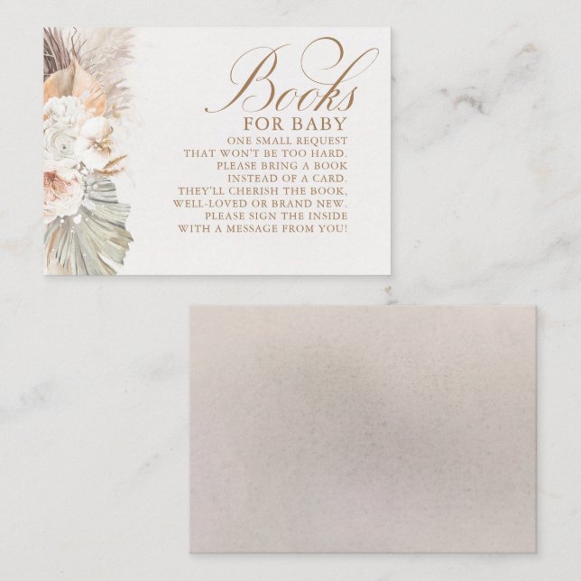 Carte D'accompagnement Boho Exotique Brown clair Livres Baby shower Boho (Devant / Derrière)