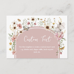 Carte D'accompagnement Boho Fairy Rose Fleur sauvage Texte personnalisé