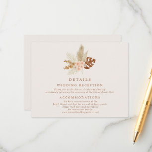 Carte D'accompagnement Boho Fall Flowers Détails du Mariage