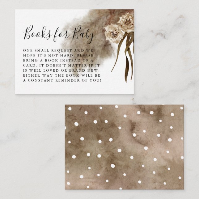 Carte D'accompagnement Boho Fall In Love Pampas Demande de réservation en (Devant / Derrière)