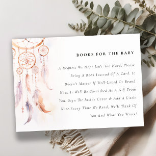 Carte D'accompagnement Boho Feather Dreamcatcher Livres Pour Baby shower