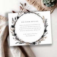 Boho Fleur sauvage Black Fall Wreath Mariage Détai