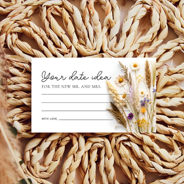 Carte D'accompagnement Boho Fleur sauvage Date Nuit Idées (Créateur téléchargé)