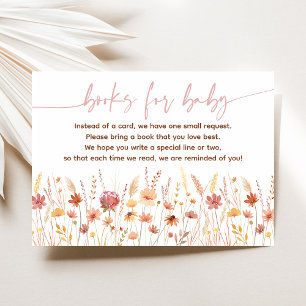 Carte D'accompagnement Boho Fleur sauvage demande de Baby shower