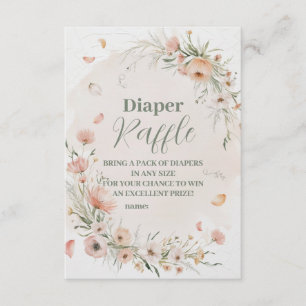 Carte D'accompagnement Boho Fleur sauvage Flora Diapper Raffle