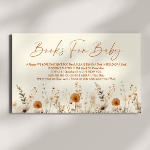 Carte D'accompagnement Boho Fleur sauvage Floral Baby showers Livres Pour