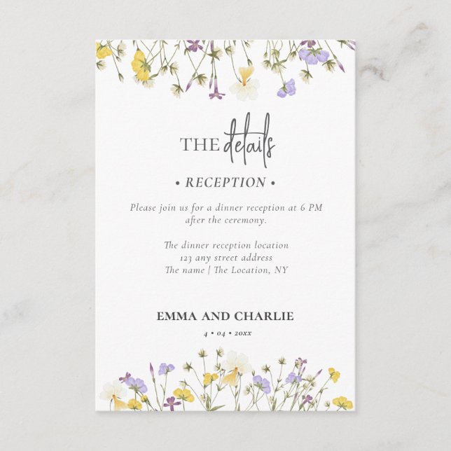 Carte D'accompagnement Boho fleur sauvage hébergement Mariage QR Code (Devant)