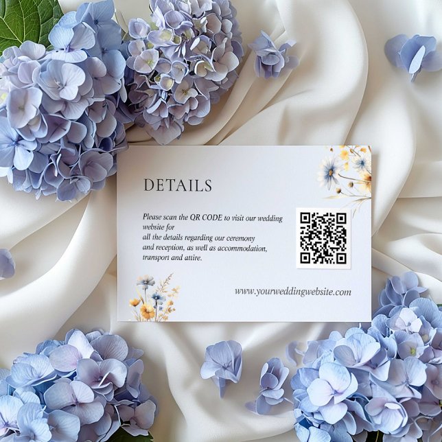 Carte D'accompagnement BOHO FLEURS SAUVAGES SCAN QR Code - Détails du Mar (Créateur téléchargé)