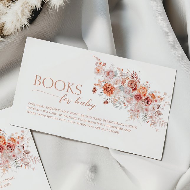 Carte D'accompagnement Boho Floral Baby Brunch Livres Pour Bébé (Créateur téléchargé)