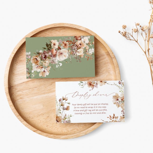 Carte D'accompagnement Boho Floral Baby shower Affichage douche (Créateur téléchargé)