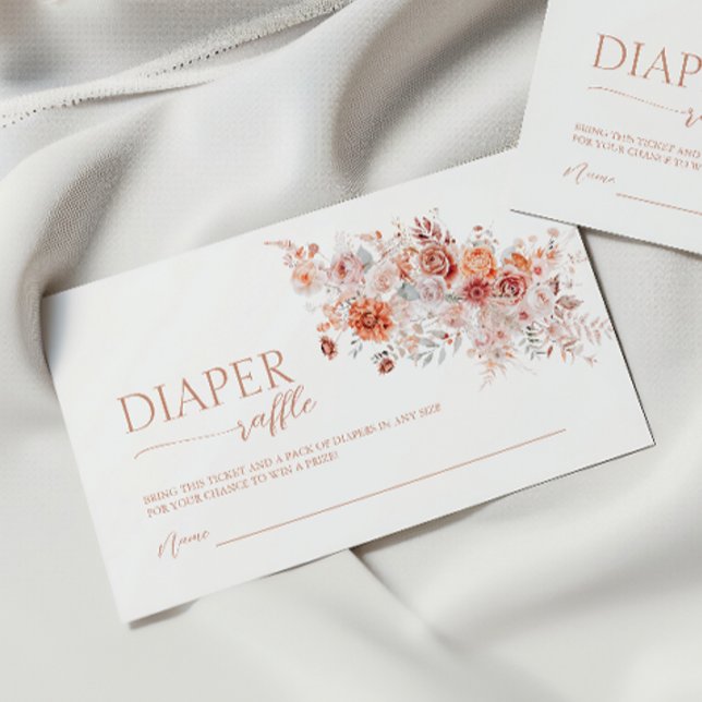 Carte D'accompagnement Boho Floral Bébé Brunch Déchets Raffle (Créateur téléchargé)
