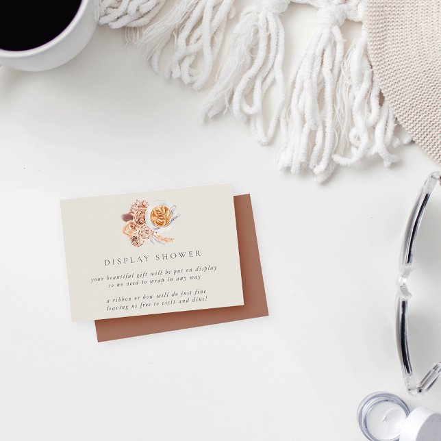 Carte D'accompagnement Boho Floral Coffee Fête des mariées Display Douche (Créateur téléchargé)