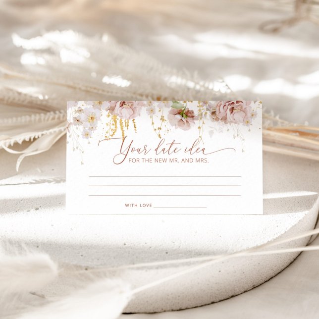 Carte D'accompagnement Boho floral Date idées nuit. Date jar (Créateur téléchargé)