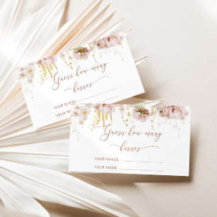 Carte D'accompagnement Boho floral devinez combien de baisers jeu nuptial