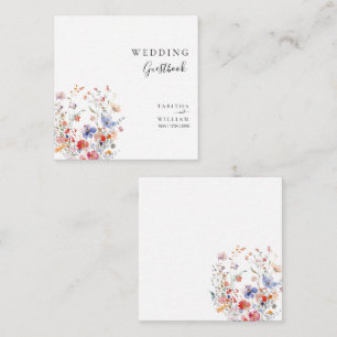 Carte D'accompagnement Boho Floral fleur sauvage mariage