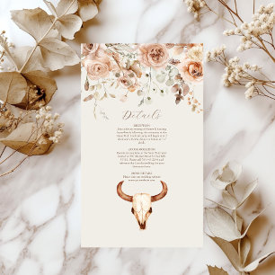 Carte D'accompagnement Boho Floral Mariage occidental