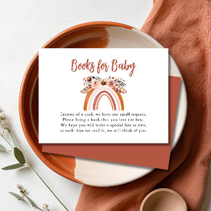 Carte D'accompagnement Boho Floral Rainbow Books for Baby shower