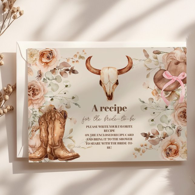 Carte D'accompagnement Boho Floral Western Fête des mariées (Créateur téléchargé)
