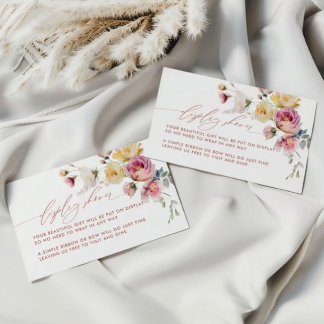 Carte D'accompagnement Boho Garden Rose Fleurs Affichage Douche (Créateur téléchargé)