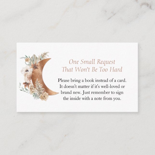 Carte D'accompagnement Boho Genre Neutre Baby shower Demande de carnet (Devant)