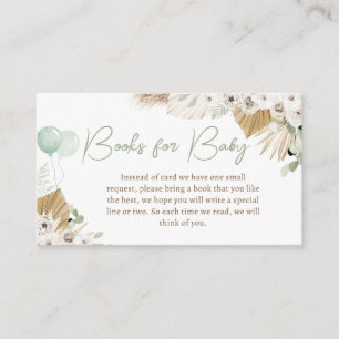 Carte D'accompagnement Boho Green Bear Baby shower Livres pour bébé