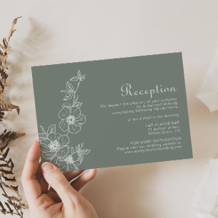 Carte D'accompagnement Boho Green Destination Floral Mariage Réception