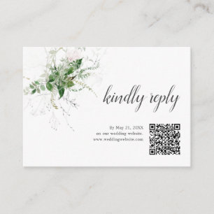 Carte D'accompagnement Boho Greenery Feuille Mariage en ligne RSVP