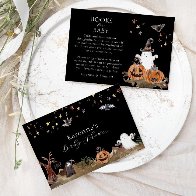 Carte D'accompagnement Boho Halloween Baby showers Livres Pour Bébé (Créateur téléchargé)