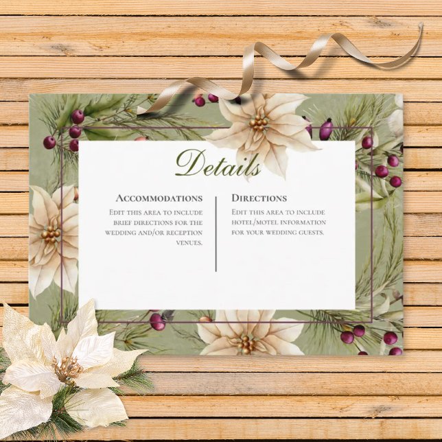 Carte D'accompagnement Boho Hiver Végétation Boughs Sage Green Réception (Créateur téléchargé)