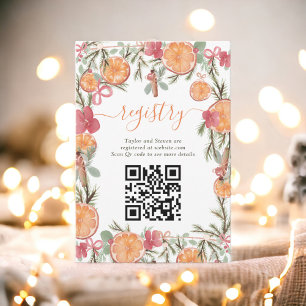 Carte D'accompagnement Boho Hivernal Citrus Floral Registre des naissance