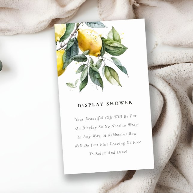 Carte D'accompagnement Boho Jaune Lemon Garden Display Baby shower (Créateur téléchargé)