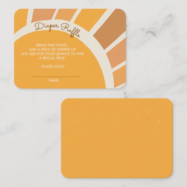 Carte D'accompagnement Boho Little ray of Sunshine Baby Shower Diaper (Devant / Derrière)