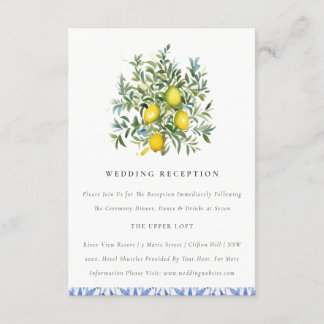 Carte D'accompagnement Boho Marocain citron jaune Réception de mariage