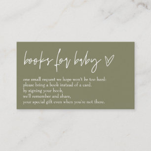 Carte D'accompagnement Boho Minimaliste Vert Bonjour Bébé Livres Pour Béb