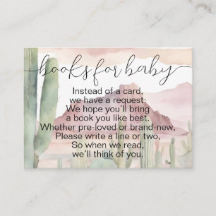 Carte D'accompagnement Boho Modern Desert Cactus Livres pour le Baby show