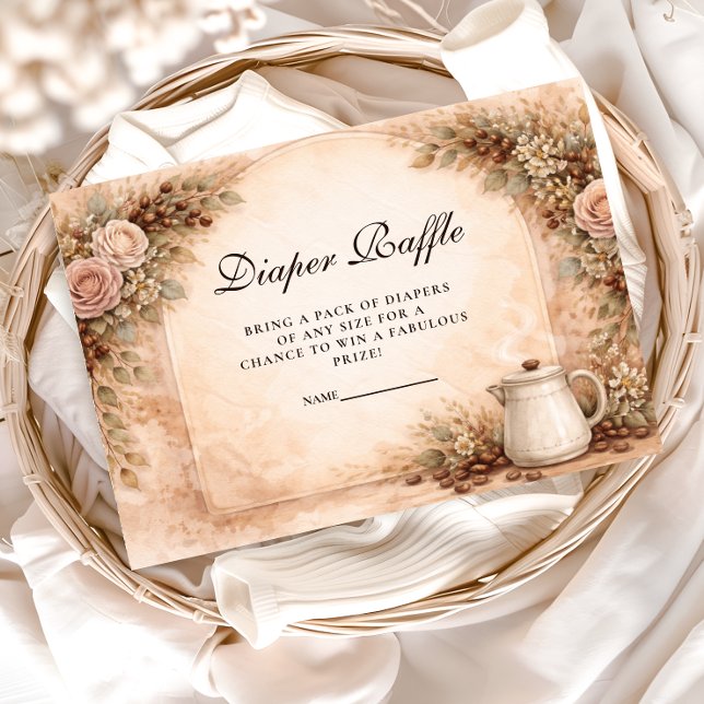 Carte D'accompagnement Boho Neutral A Baby Is Brewing Show Diapper Raffle (Créateur téléchargé)