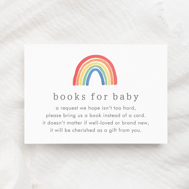 Carte D'accompagnement Boho Neutre Genre Rainbow Livres Pour Bébé (Créateur téléchargé)
