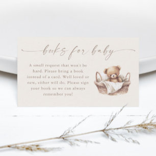 Carte D'accompagnement Boho Neutre Teddy Bear Baby showers Livres pour bé
