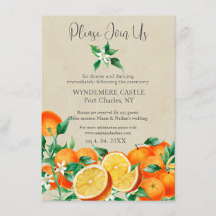 Carte D'accompagnement Boho Orange Blossom QR Code Mariage