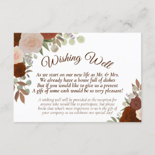 Carte D'accompagnement Boho Orange rouille Mariage Floral