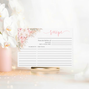 Carte D'accompagnement Boho Orchids Pampas Fête des mariées Florale RECEP