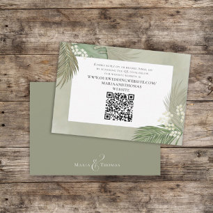 Carte D'accompagnement Boho Palm Feuille Botanage Foliage QR Code RSVP