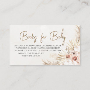 Carte D'accompagnement Boho Pampas Baby shower en herbe Livres pour bébé
