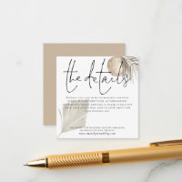Boho Pampas Grass Détails sur le Mariage