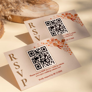 Carte D'accompagnement Boho Pampas Grass Mariage en ligne RSVP QR Code