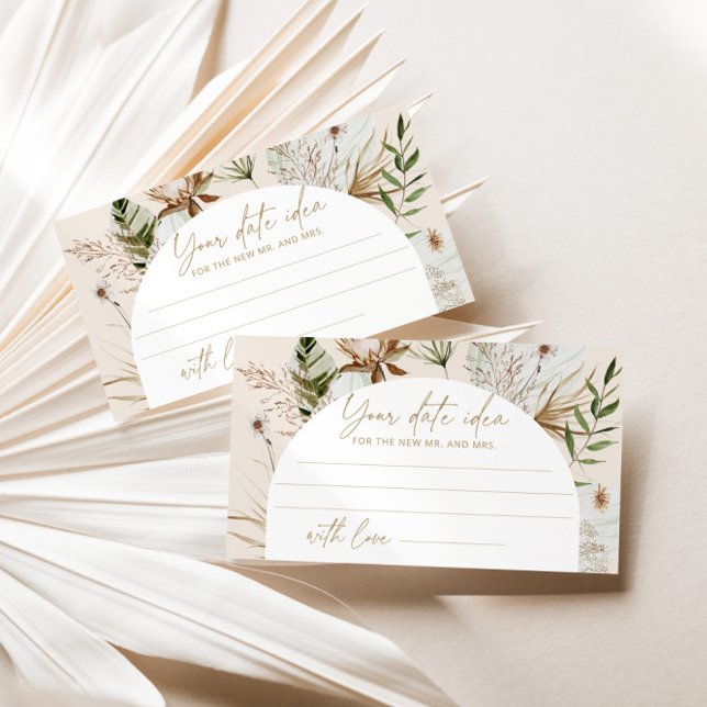 Carte D'accompagnement Boho pampas herbe plage Date idées nuit. Date jar (Créateur téléchargé)