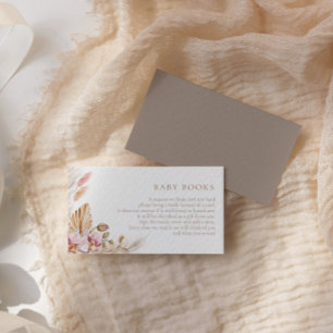 Carte D'accompagnement Boho Pampas Livres En Herbe Pour Baby shower  