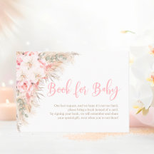 Boho Pampas Orchidées rose Livre pour Baby shower
