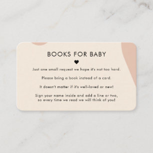 Carte D'accompagnement Boho & Peach Heart Books for Baby shower Cream